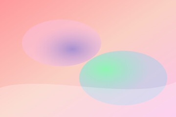 pastel background featuring two overlapping translucent ovals. The ovals, one with a blue
