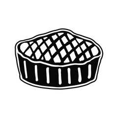 Thanksgiving Apple Pie Hand Drawn Cartoon Style