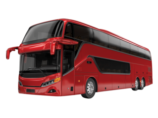 Red Double Decker Bus Ready for Adventure isolated on transparent White background png