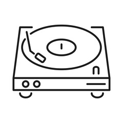 vinyl record player line vector icon