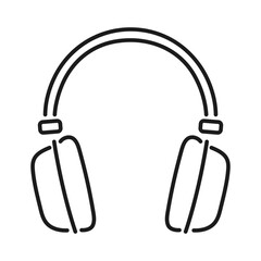 headphone simple line vector icon