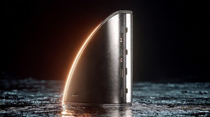 Glowing translucent shield protecting metallic server cube symbolizing zero trust architecture