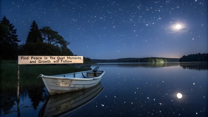 Fototapeta premium Find Peace and Growth with Nature on a Starry Night.