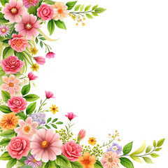 Fototapeta premium Beautiful floral arrangement with pink and orange flowers isolated on transparent background