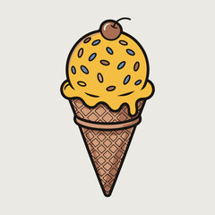 ice cream cone vector illustration