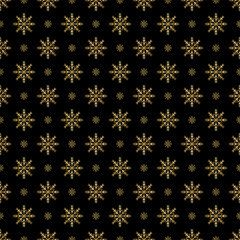seamless gold snowflakes pattern and background vector illustration