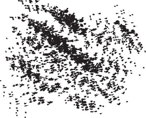 Abstract Black and White Vector Illustration Showcasing Density and Movement with Speckles and Angular Shapes for Creative Design Projects