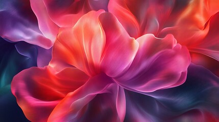 Fototapeta premium Creative tulip artwork glowing in colorful fantasy artistic vision picture