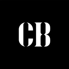 CB C B letter logo design. Initial letter CB uppercase monogram logo white color. CB logo, C B design. CB, C B