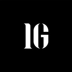 IG I G letter logo design. Initial letter IG uppercase monogram logo white color. IG logo, I G design. IG, I G