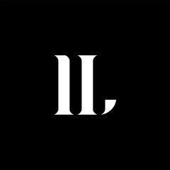 IL I L letter logo design. Initial letter IL uppercase monogram logo white color. IL logo, I L design. IL, I L