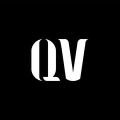 QV Q V letter logo design. Initial letter QV uppercase monogram logo white color. QV logo, Q V design. QV, Q V