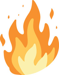 Illustration of a Bright Orange Fire Flame