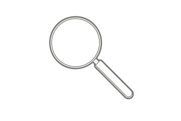 Gray Outline Magnifying Glass Icon Illustration