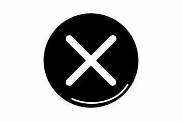 Black Circle X Mark Icon: Close Button Graphic