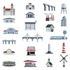 Obraz premium Building and landmark Art & Illustration set