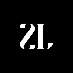 ZL Z L letter logo design. Initial letter ZL uppercase monogram logo white color. ZL logo, Z L design. ZL, Z L