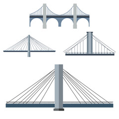 Naklejka premium Bridge illustration collection