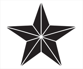 Silhouette of five-pointed star isolated on white background symbolizing success, achievement, decoration, ranking, favorite, design element, quality, and abstract shape concept illustration