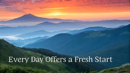 Inspirational Quote Over Mountain Sunrise Landscape.