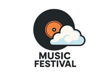 A vintage-style vinyl record serves as the background for a music poster design template that can be used for various print materials