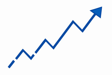 Obraz premium Blue Upward Trending Arrow Graph Chart Stock Image