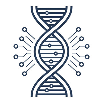 Digital dna helix futuristic technology representation molecule genetics science concept vector
