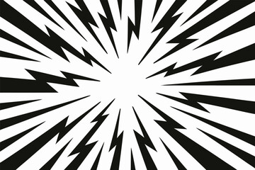 Abstract Black and White Lightning Bolt Burst Background