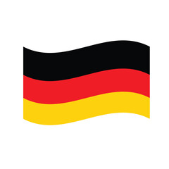 Naklejka premium Germany national flag waving icon vector in black, red, and yellow colors for patriotic design