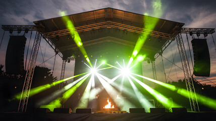 Outdoor Concert Stage with Spot Light