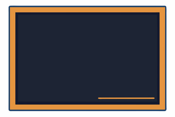 Simple blue and orange framed blackboard with a line