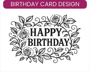 Hand Drawn Birthday Card Illustration