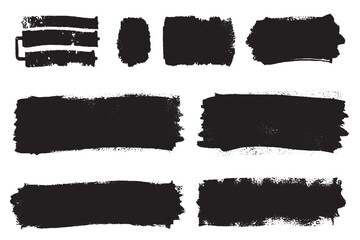Black Paint Stroke and Roller Assortment
