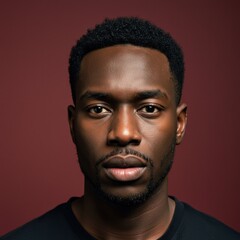 Dark skinned man studio portrait