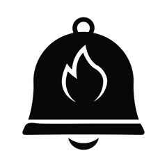 silhouette of a fire alarm bell icon on white background