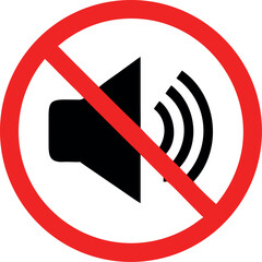 No sound, no noise, prohibition sign vector illustration.