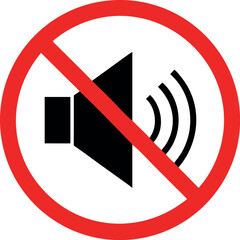 No sound, no noise, prohibition sign vector illustration.