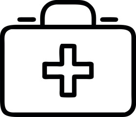 Obraz premium First aid kit line art vector illustration