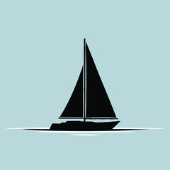create Simple sailboat graphic silhouette victor art.