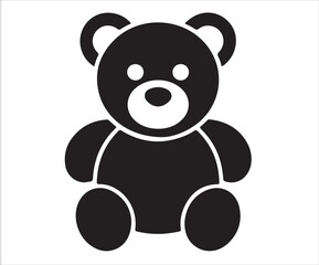 Teddy bear silhouette soft toy symbol of childhood and comfort illustration
