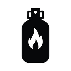  silhouette of a gas cylinder flame hazard icon 