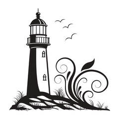 lighthouse on a white background