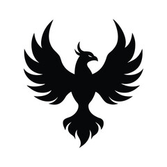 silhouette of a phoenix fire bird icon