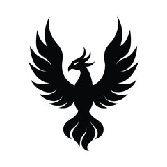 silhouette of a phoenix fire bird icon