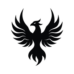 silhouette of a phoenix fire bird icon