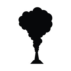  silhouette of a smoke rising icon on white background
