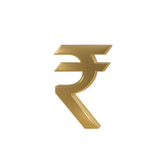 Obraz premium Golden indian rupee symbol 3d render financial currency symbol concept design