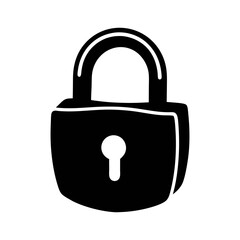Secure padlock illustration for safety and security needs black and white vector graphic design