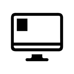 Computer monitor display screen desktop pc technology hardware device vector icon graphic design element