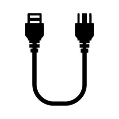 Usb cable connector types a and b illustration for data transfer and power supply connection cable
